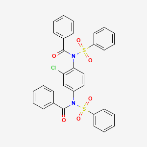 molecular formula C32H23ClN2O6S2 B4963306 N,N'-(2-chloro-1,4-phenylene)bis[N-(phenylsulfonyl)benzamide] 