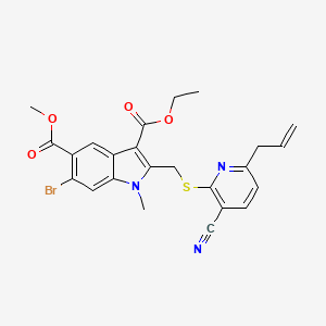 3-ethyl 5-methyl 2-{[(6-allyl-3-cyano-2-pyridinyl)thio]methyl}-6-bromo-1-methyl-1H-indole-3,5-dicarboxylate
