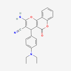 2-amino-4-[4-(diethylamino)phenyl]-5-oxo-4H,5H-pyrano[3,2-c]chromene-3-carbonitrile