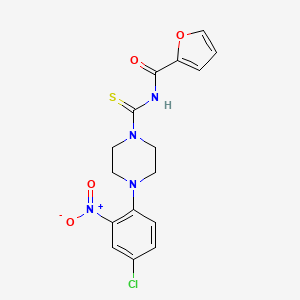 molecular formula C16H15ClN4O4S B4963326 N-{[4-(4-chloro-2-nitrophenyl)-1-piperazinyl]carbonothioyl}-2-furamide 