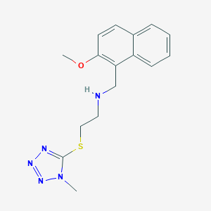 molecular formula C16H19N5OS B496333 N-[(2-methoxy-1-naphthyl)methyl]-2-[(1-methyl-1H-tetrazol-5-yl)thio]ethanamine 