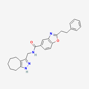molecular formula C25H26N4O2 B4963348 N-(1,4,5,6,7,8-hexahydrocyclohepta[c]pyrazol-3-ylmethyl)-2-(2-phenylethyl)-1,3-benzoxazole-5-carboxamide 