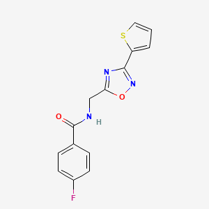 4-fluoro-N-{[3-(2-thienyl)-1,2,4-oxadiazol-5-yl]methyl}benzamide