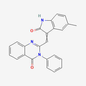molecular formula C24H17N3O2 B4963382 2-[(5-methyl-2-oxo-1,2-dihydro-3H-indol-3-ylidene)methyl]-3-phenyl-4(3H)-quinazolinone 