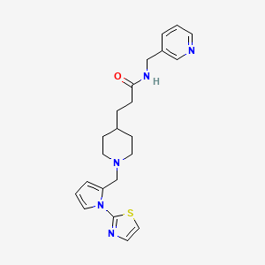 molecular formula C22H27N5OS B4963391 N-(3-pyridinylmethyl)-3-(1-{[1-(1,3-thiazol-2-yl)-1H-pyrrol-2-yl]methyl}-4-piperidinyl)propanamide 