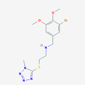 molecular formula C13H18BrN5O2S B496341 N-(3-bromo-4,5-dimethoxybenzyl)-2-[(1-methyl-1H-tetrazol-5-yl)sulfanyl]ethanamine 