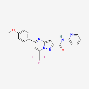 molecular formula C20H14F3N5O2 B4963425 5-(4-methoxyphenyl)-N-2-pyridinyl-7-(trifluoromethyl)pyrazolo[1,5-a]pyrimidine-2-carboxamide 