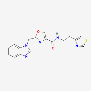 molecular formula C17H15N5O2S B4963431 2-(1H-benzimidazol-1-ylmethyl)-N-[2-(1,3-thiazol-4-yl)ethyl]-1,3-oxazole-4-carboxamide 
