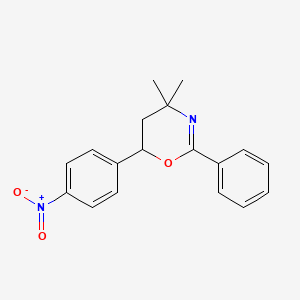 molecular formula C18H18N2O3 B4963439 4,4-dimethyl-6-(4-nitrophenyl)-2-phenyl-5,6-dihydro-4H-1,3-oxazine 