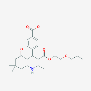 molecular formula C26H33NO6 B4963451 2-propoxyethyl 4-[4-(methoxycarbonyl)phenyl]-2,7,7-trimethyl-5-oxo-1,4,5,6,7,8-hexahydro-3-quinolinecarboxylate 