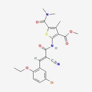 molecular formula C22H22BrN3O5S B4963463 methyl 2-{[3-(5-bromo-2-ethoxyphenyl)-2-cyanoacryloyl]amino}-5-[(dimethylamino)carbonyl]-4-methyl-3-thiophenecarboxylate 