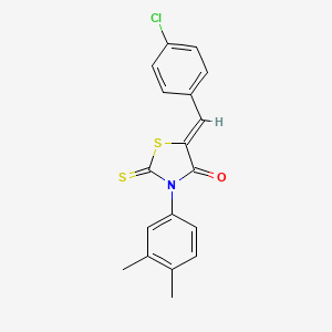 molecular formula C18H14ClNOS2 B4963472 5-(4-chlorobenzylidene)-3-(3,4-dimethylphenyl)-2-thioxo-1,3-thiazolidin-4-one 