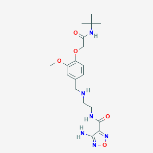 molecular formula C19H28N6O5 B496348 4-amino-N-[2-({4-[2-(tert-butylamino)-2-oxoethoxy]-3-methoxybenzyl}amino)ethyl]-1,2,5-oxadiazole-3-carboxamide 