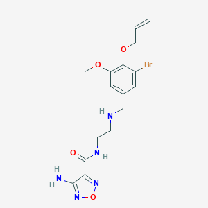 molecular formula C16H20BrN5O4 B496349 N-(2-{[4-(allyloxy)-3-bromo-5-methoxybenzyl]amino}ethyl)-4-amino-1,2,5-oxadiazole-3-carboxamide 