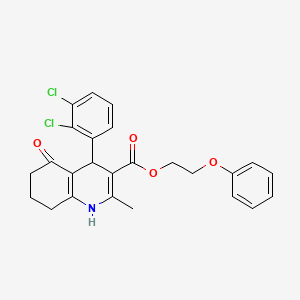 molecular formula C25H23Cl2NO4 B4963509 2-phenoxyethyl 4-(2,3-dichlorophenyl)-2-methyl-5-oxo-1,4,5,6,7,8-hexahydro-3-quinolinecarboxylate 