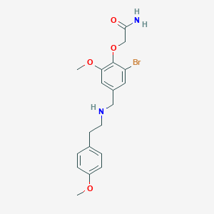 molecular formula C19H23BrN2O4 B496351 2-[2-Bromo-6-methoxy-4-({[2-(4-methoxyphenyl)ethyl]amino}methyl)phenoxy]acetamide 