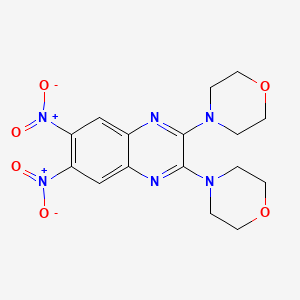 molecular formula C16H18N6O6 B4963516 2,3-di-4-morpholinyl-6,7-dinitroquinoxaline 