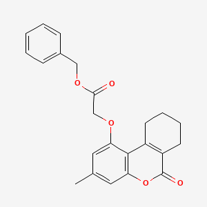 molecular formula C23H22O5 B4963521 benzyl [(3-methyl-6-oxo-7,8,9,10-tetrahydro-6H-benzo[c]chromen-1-yl)oxy]acetate 
