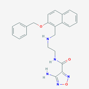 molecular formula C23H23N5O3 B496353 4-amino-N-[2-({[2-(benzyloxy)-1-naphthyl]methyl}amino)ethyl]-1,2,5-oxadiazole-3-carboxamide 