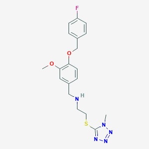 molecular formula C19H22FN5O2S B496354 N-{4-[(4-fluorobenzyl)oxy]-3-methoxybenzyl}-2-[(1-methyl-1H-tetrazol-5-yl)sulfanyl]ethanamine 