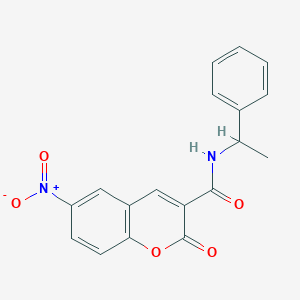 molecular formula C18H14N2O5 B4963540 6-nitro-2-oxo-N-(1-phenylethyl)-2H-chromene-3-carboxamide 