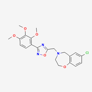 molecular formula C21H22ClN3O5 B4963547 7-chloro-4-{[3-(2,3,4-trimethoxyphenyl)-1,2,4-oxadiazol-5-yl]methyl}-2,3,4,5-tetrahydro-1,4-benzoxazepine 