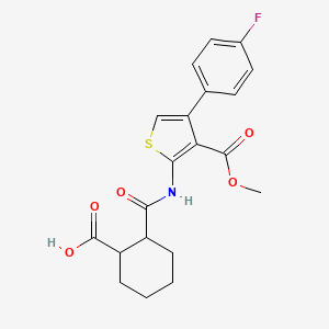 molecular formula C20H20FNO5S B4963555 2-({[4-(4-fluorophenyl)-3-(methoxycarbonyl)-2-thienyl]amino}carbonyl)cyclohexanecarboxylic acid 
