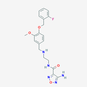 molecular formula C20H22FN5O4 B496356 4-amino-N-[2-({4-[(2-fluorobenzyl)oxy]-3-methoxybenzyl}amino)ethyl]-1,2,5-oxadiazole-3-carboxamide 