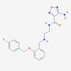 molecular formula C19H20FN5O3 B496357 4-amino-N-[2-({2-[(4-fluorobenzyl)oxy]benzyl}amino)ethyl]-1,2,5-oxadiazole-3-carboxamide 