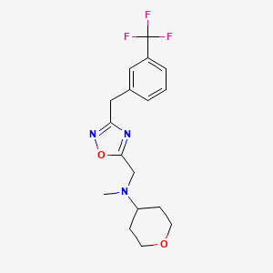 molecular formula C17H20F3N3O2 B4963573 N-methyl-N-({3-[3-(trifluoromethyl)benzyl]-1,2,4-oxadiazol-5-yl}methyl)tetrahydro-2H-pyran-4-amine 