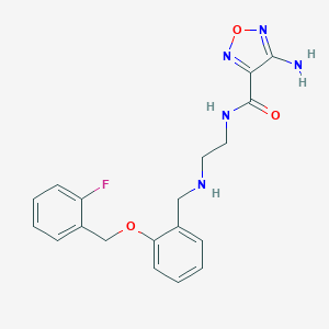 molecular formula C19H20FN5O3 B496358 4-amino-N-[2-({2-[(2-fluorobenzyl)oxy]benzyl}amino)ethyl]-1,2,5-oxadiazole-3-carboxamide 