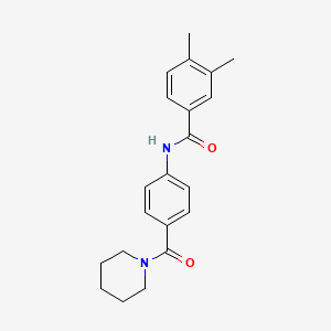 molecular formula C21H24N2O2 B4963583 3,4-dimethyl-N-[4-(1-piperidinylcarbonyl)phenyl]benzamide 