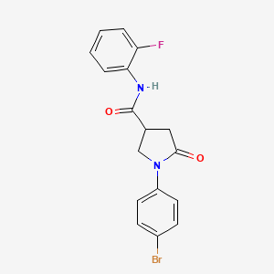 molecular formula C17H14BrFN2O2 B4963588 1-(4-bromophenyl)-N-(2-fluorophenyl)-5-oxo-3-pyrrolidinecarboxamide 