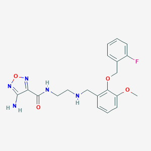 molecular formula C20H22FN5O4 B496359 4-amino-N-[2-({2-[(2-fluorobenzyl)oxy]-3-methoxybenzyl}amino)ethyl]-1,2,5-oxadiazole-3-carboxamide 