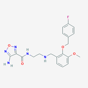 molecular formula C20H22FN5O4 B496360 4-amino-N-[2-({2-[(4-fluorobenzyl)oxy]-3-methoxybenzyl}amino)ethyl]-1,2,5-oxadiazole-3-carboxamide 