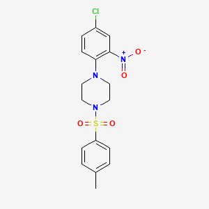 molecular formula C17H18ClN3O4S B4963614 1-(4-chloro-2-nitrophenyl)-4-[(4-methylphenyl)sulfonyl]piperazine 