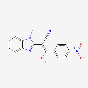 3-hydroxy-2-(1-methyl-1H-benzimidazol-2-yl)-3-(4-nitrophenyl)acrylonitrile