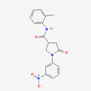 molecular formula C18H17N3O4 B4963642 N-(2-methylphenyl)-1-(3-nitrophenyl)-5-oxo-3-pyrrolidinecarboxamide 