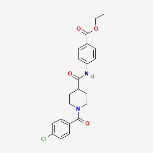 ethyl 4-({[1-(4-chlorobenzoyl)-4-piperidinyl]carbonyl}amino)benzoate