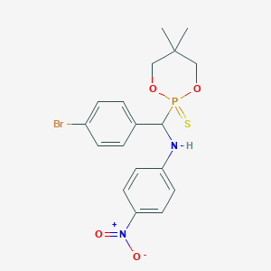 molecular formula C18H20BrN2O4PS B4963649 N-[(4-bromophenyl)(5,5-dimethyl-2-sulfido-1,3,2-dioxaphosphinan-2-yl)methyl]-4-nitroaniline 