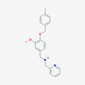 molecular formula C22H24N2O2 B496365 N-{3-methoxy-4-[(4-methylbenzyl)oxy]benzyl}-N-(2-pyridinylmethyl)amine 
