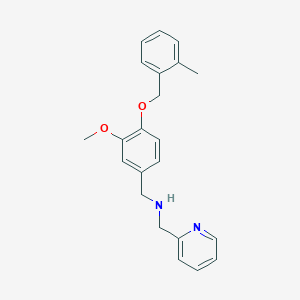 molecular formula C22H24N2O2 B496366 N-{3-methoxy-4-[(2-methylbenzyl)oxy]benzyl}-N-(2-pyridinylmethyl)amine 