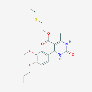 molecular formula C20H28N2O5S B4963694 2-(ethylthio)ethyl 4-(3-methoxy-4-propoxyphenyl)-6-methyl-2-oxo-1,2,3,4-tetrahydro-5-pyrimidinecarboxylate 