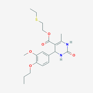 2-(Ethylsulfanyl)ethyl 4-(3-methoxy-4-propoxyphenyl)-6-methyl-2-oxo-1,2,3,4-tetrahydropyrimidine-5-carboxylate