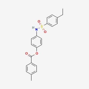 molecular formula C22H21NO4S B4963701 4-{[(4-ethylphenyl)sulfonyl]amino}phenyl 4-methylbenzoate 