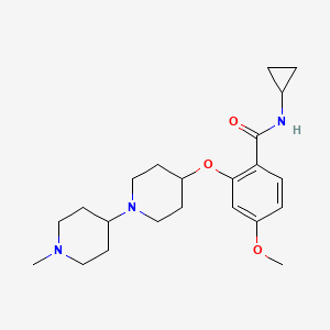 molecular formula C22H33N3O3 B4963709 N-cyclopropyl-4-methoxy-2-[(1'-methyl-1,4'-bipiperidin-4-yl)oxy]benzamide 