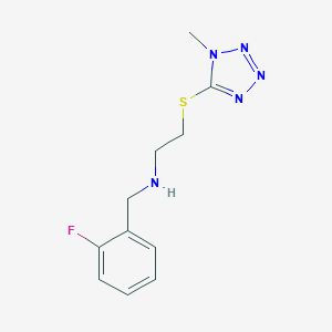 molecular formula C11H14FN5S B496371 N-(2-fluorobenzyl)-2-[(1-methyl-1H-tetrazol-5-yl)sulfanyl]ethanamine 