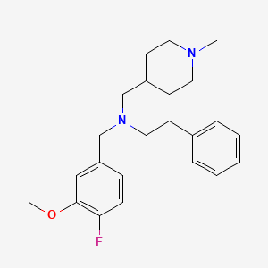 molecular formula C23H31FN2O B4963720 (4-fluoro-3-methoxybenzyl)[(1-methyl-4-piperidinyl)methyl](2-phenylethyl)amine 