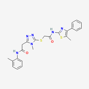 2-[(4-methyl-5-{2-[(2-methylphenyl)amino]-2-oxoethyl}-4H-1,2,4-triazol-3-yl)thio]-N-(5-methyl-4-phenyl-1,3-thiazol-2-yl)acetamide