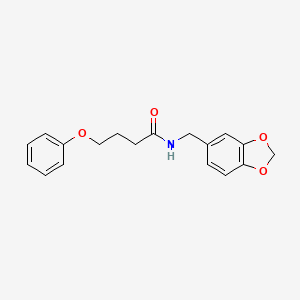 molecular formula C18H19NO4 B4963766 N-(1,3-benzodioxol-5-ylmethyl)-4-phenoxybutanamide 